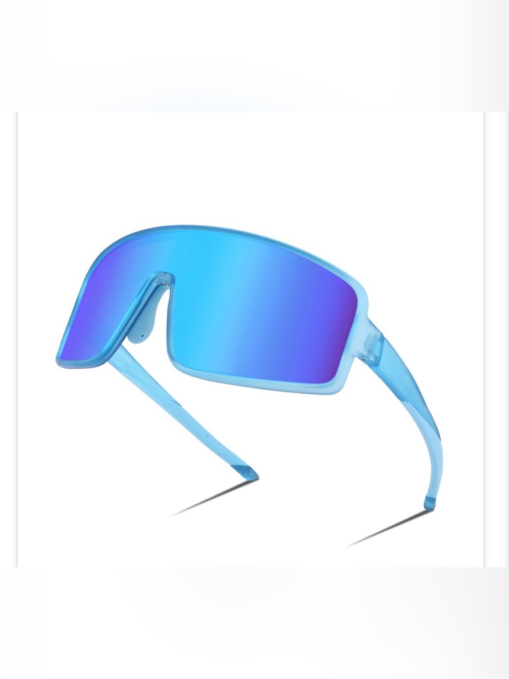 Blue Mirrored Shield Sunglasses